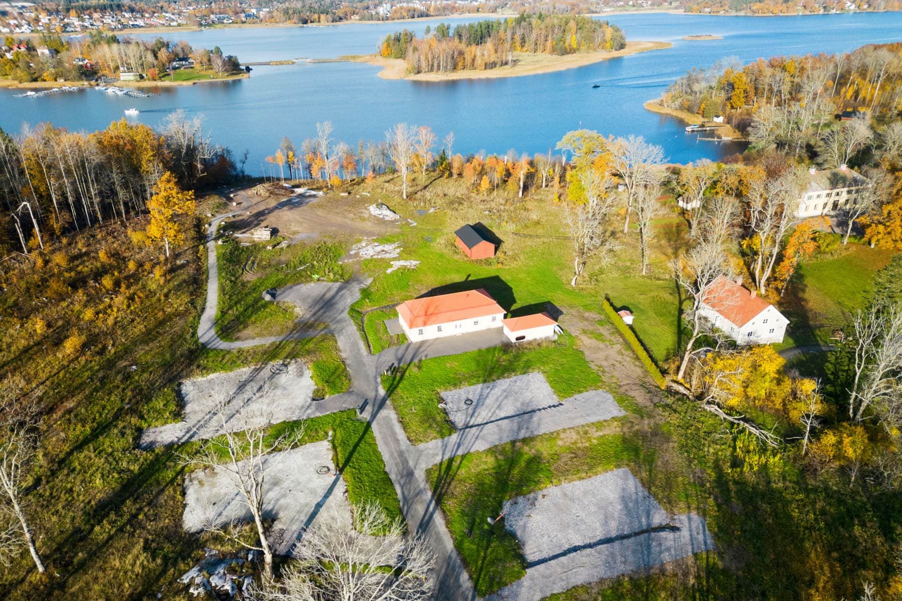 Drönarbild av området kring björnö allé