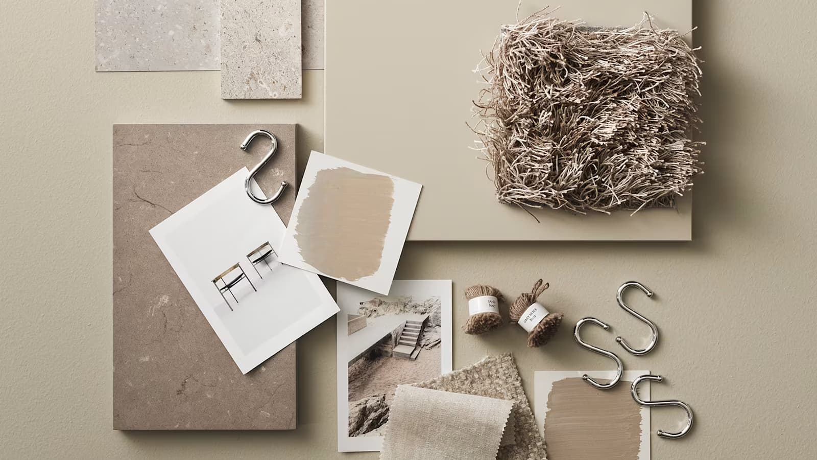 Material moodboard av kök från Marbodal